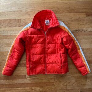 Number 1 Sun Vintage Ski Jacket Bright Colors  Large Puffer Sking Down Feathers